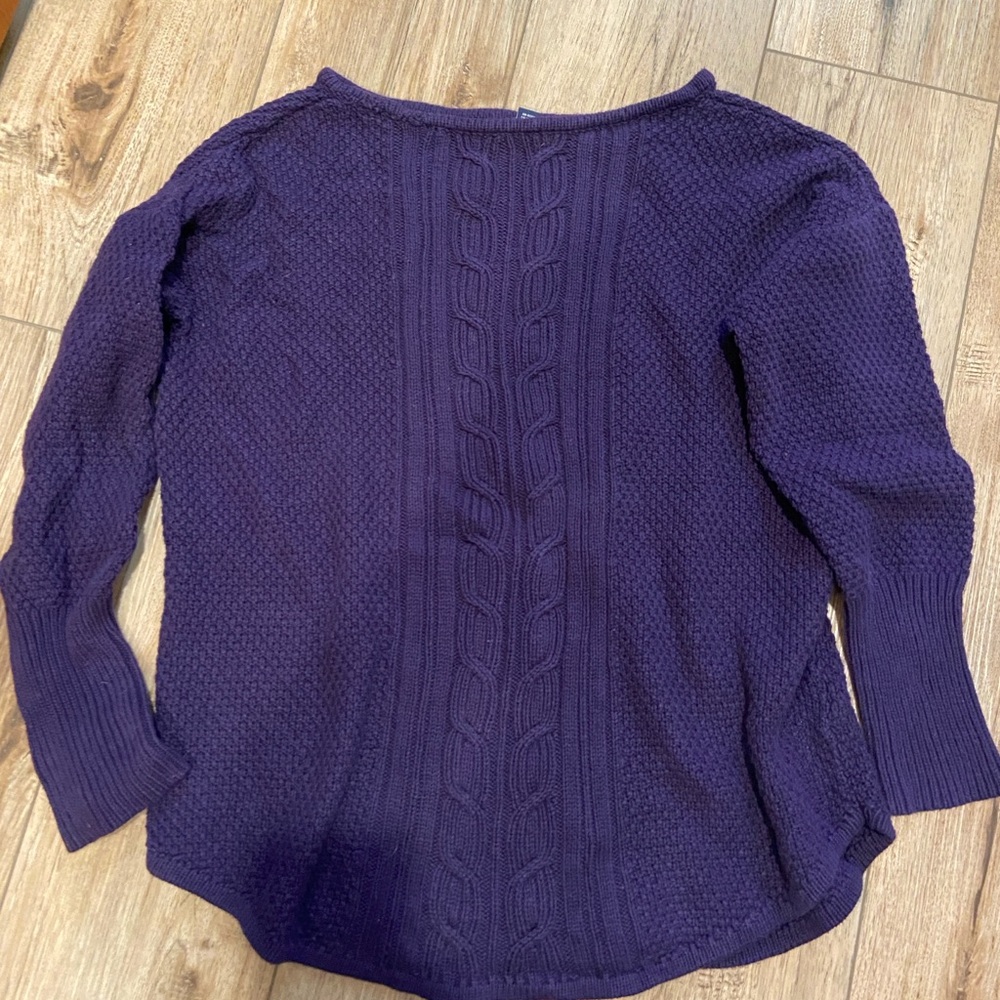 WUC Chaps women's purple cable knit sweater